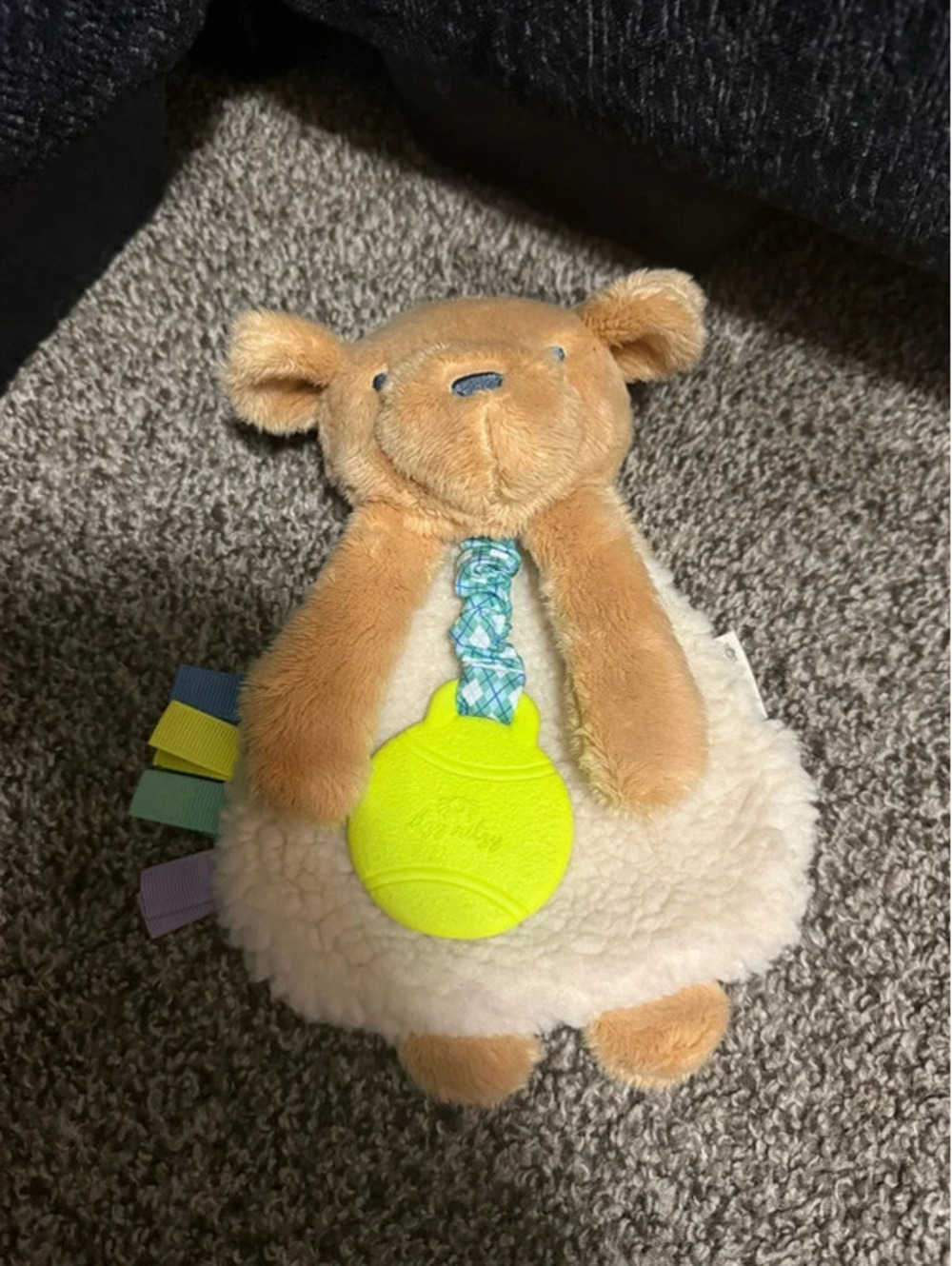 Baby Lamb Security Blanket Lovey Tan Cream Teether Taggies
